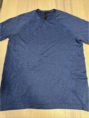 Lululemon Metal Vent Tech Shirt Mens XL Blue Short Sleeve Start Where You Are